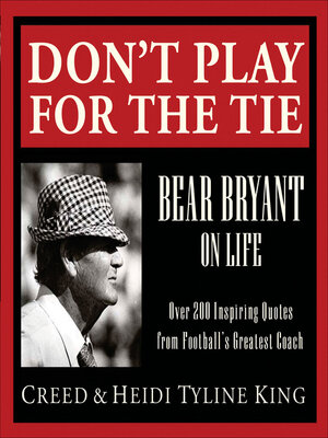 cover image of Don't Play for the Tie